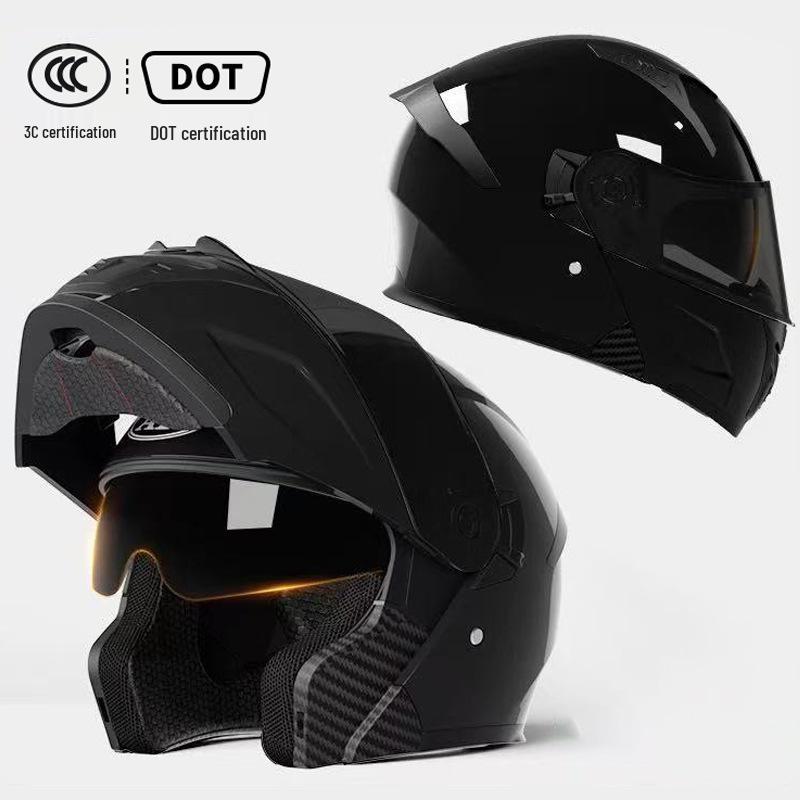 3C Certified Flip-up Motorcycle Helmet for All-Season Use, Unisex, and Universal Fit for Electric Vehicles.