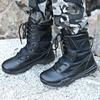 Fashion Summer Men Tactical Boots for Men Breathable Oxford Light Soft Desert Combat Shoes Men's Ankle Boot Canvas Punk Knee-high Boot