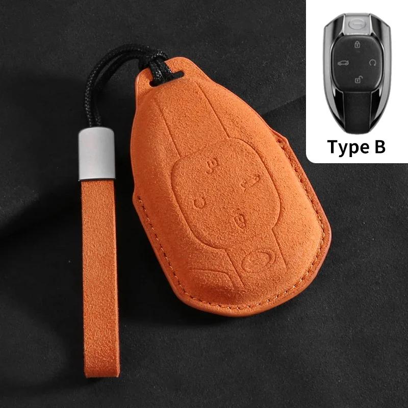 Fit For Trumpchi Gac Empow J11 J12 J13 J14 J15 J16 Gs8 Suede Fabric Auto Key Fob Cover Case Protector Housing Mount Key Ring Auto Accessories