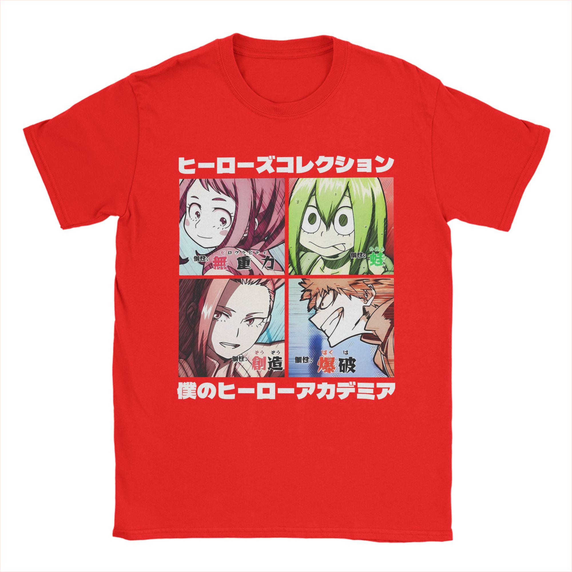 

Men TShirts Heroes Collection My Hero Academia Vintage Cotton Tees Short Sleeve T Shirts O Neck Clothes Printing S