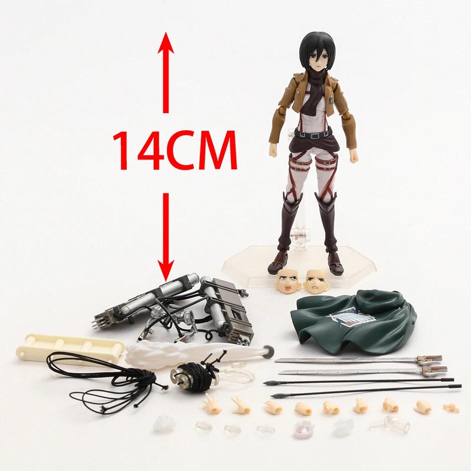 Figma 207 Eren Jaeger 203 Mikasa Ackerman 213 Levi Action PVC Figure Model Ornament Toy Collection Gift