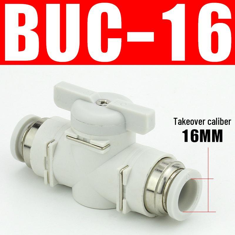 Pneumatic BUC-6-10 Hand Valve: 8mm Air Hose, 12mm Manual Straight Valve with Quick Connect Fitting