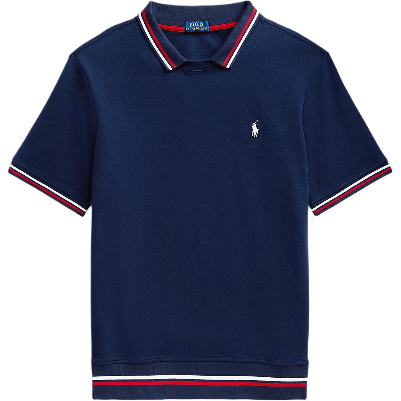 

Polo Ralph Lauren SS24 Вышитая толстовка с коротким рукавом и логотипом маленькой лошади, мужская толстовка MNPOKNI1N820273-410 L