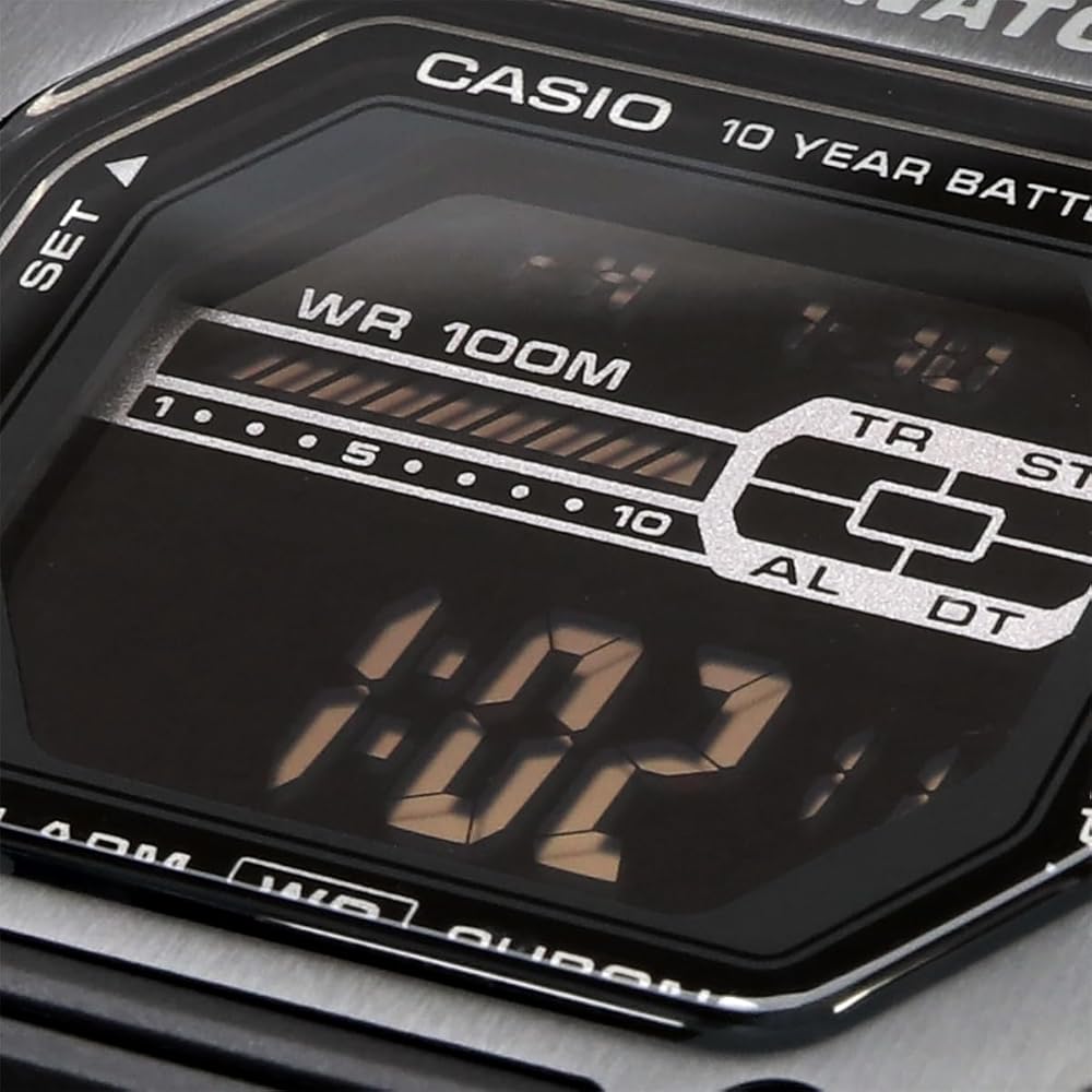 Casio Standard Digital Metal Face Men's Watch MWD-110HB-1BV Full Black Overseas Model