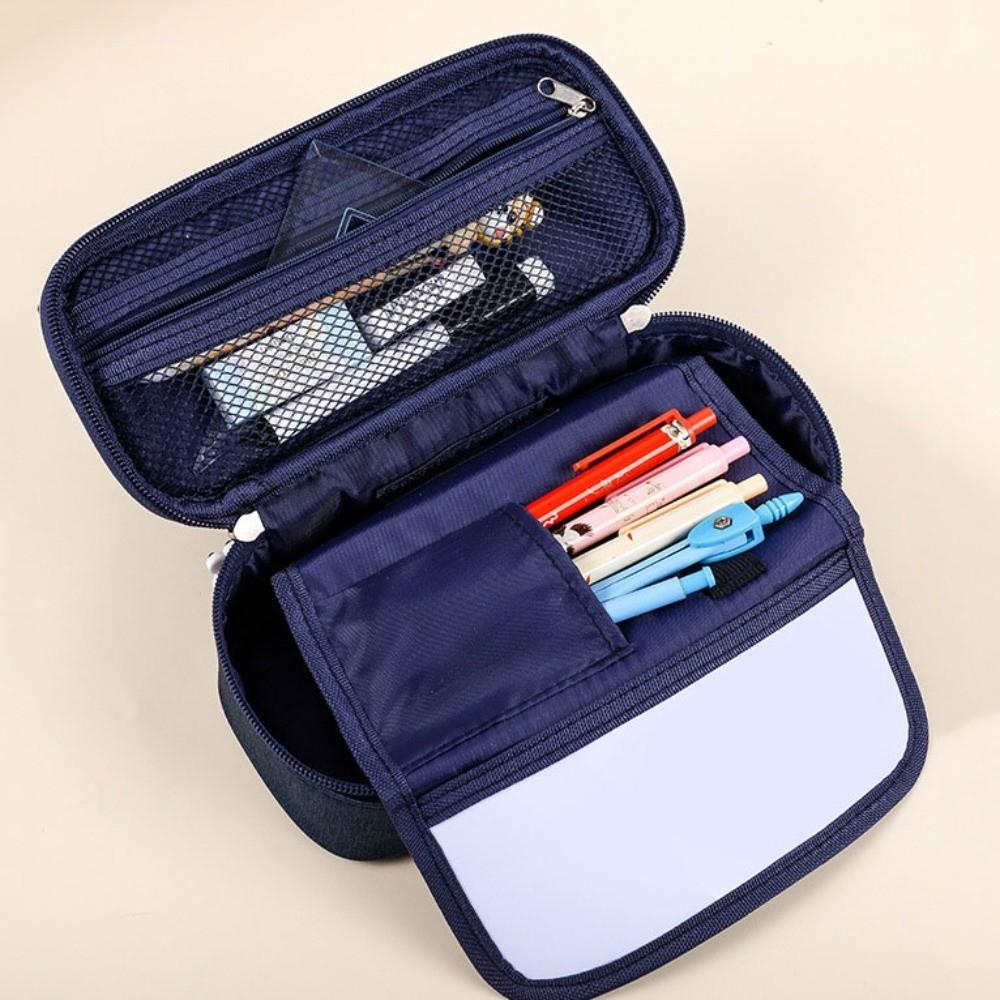 Canvas Pencil Cases Large Capacity Stationery Storage Pouch Students Pen Bag School Supplies
