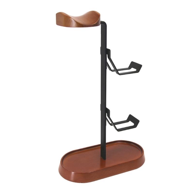 Elegant Wooden Headphone Stand Metal Base eSports Headset Holder For Secure Storage Of Gaming Accessories
