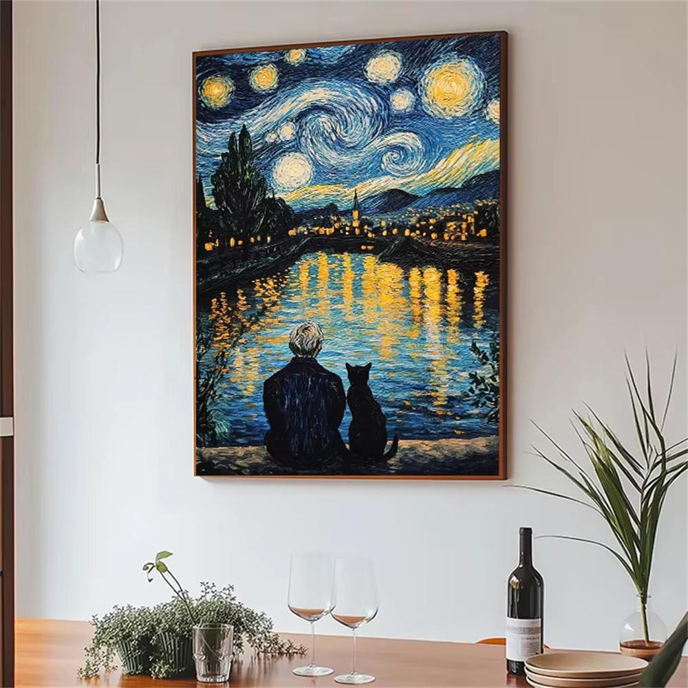 DIY Diamond Painting Vintage Abstract Van Gogh Landscape Mosaic Embroidery Cross Stitch Kit Living Room Home Art Wall Decor