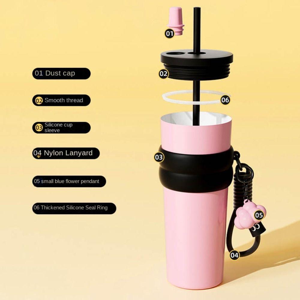 316 Stainless Steel Insulated Cup Bow Thermal Water Bottle Vacuum Cup  for Student Children
