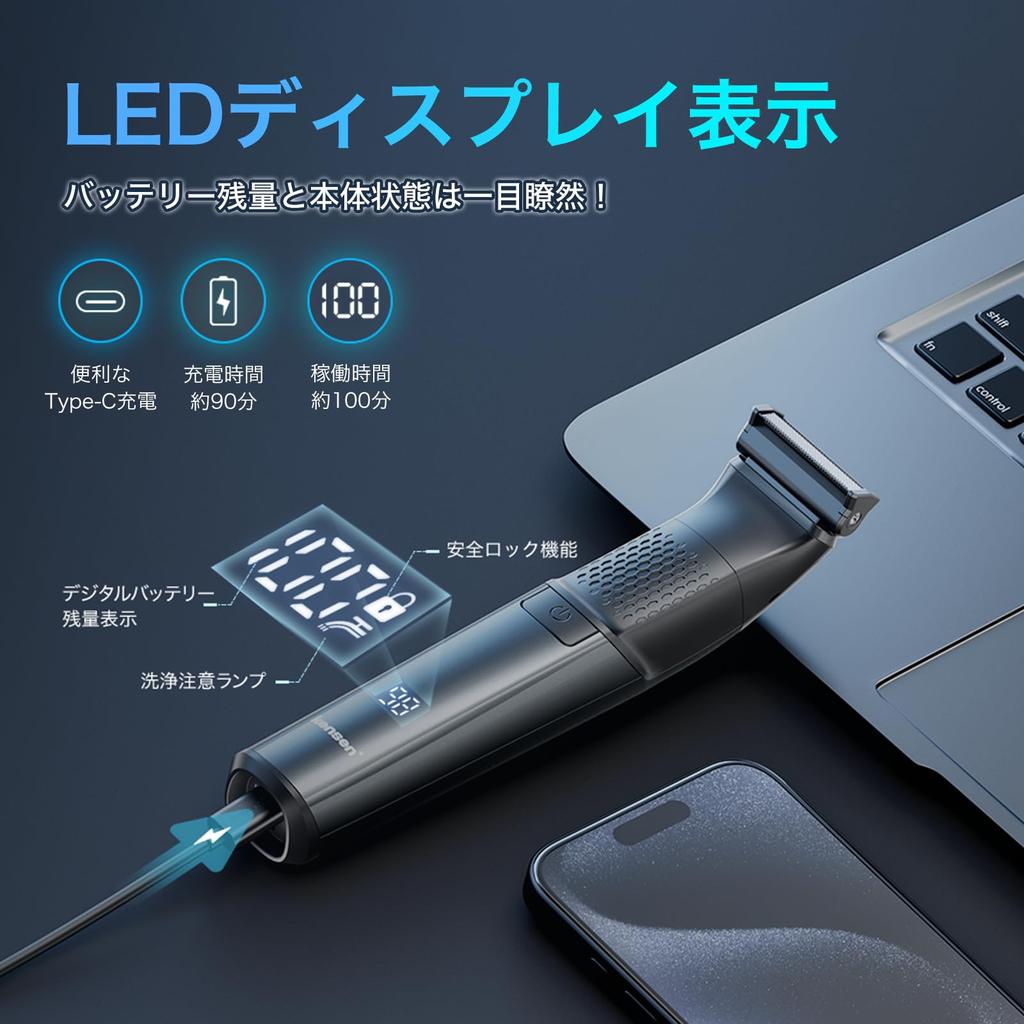 Kensen Electric Body Beard for and Body Hair Removes Unwanted Rechargeable 20 Length Settings from 1mm to Dial Suitable for Shaving in the and