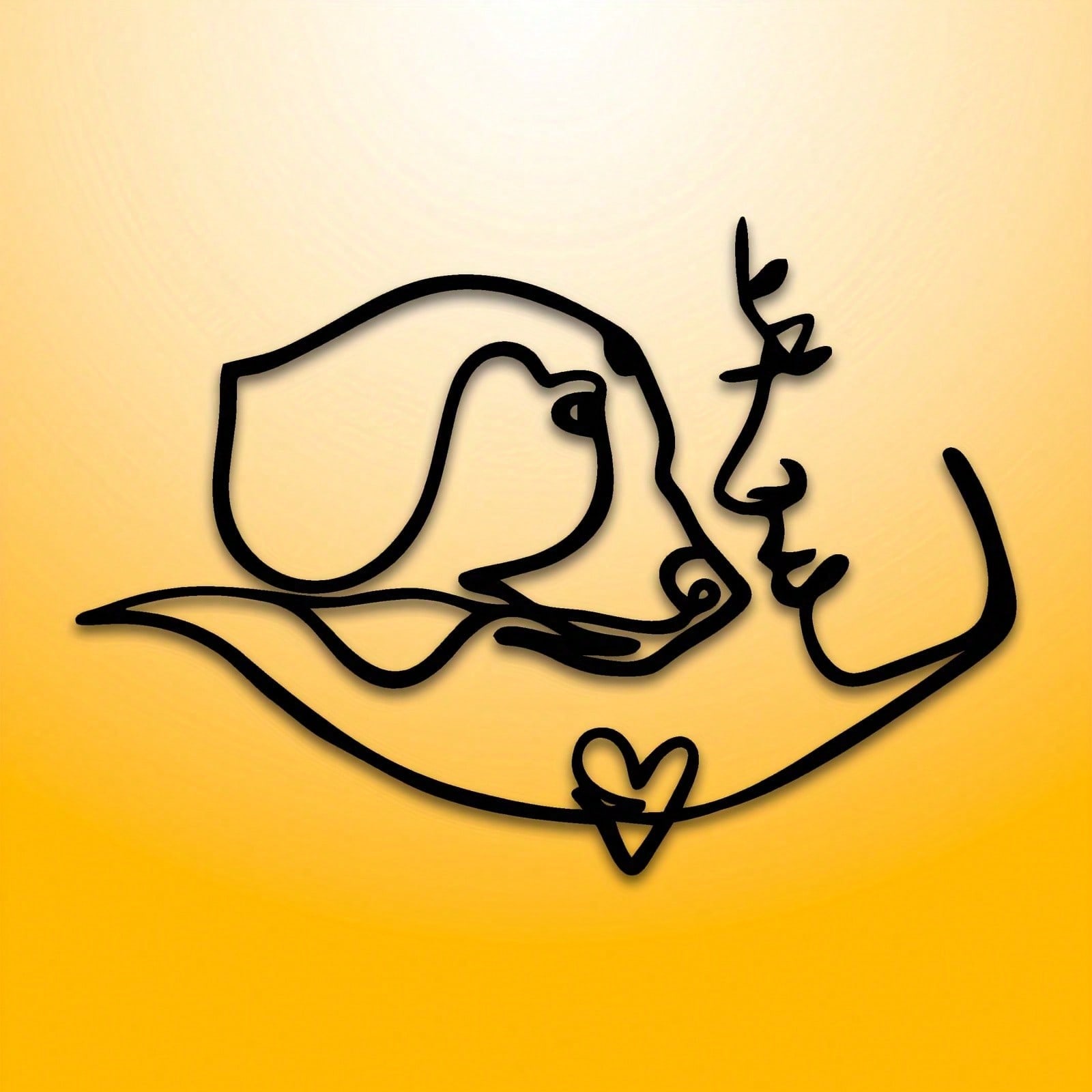 

Wrought Iron Wall Art Dog Matte Black 40cm Minimalist Panel for Home Office Decor Gift