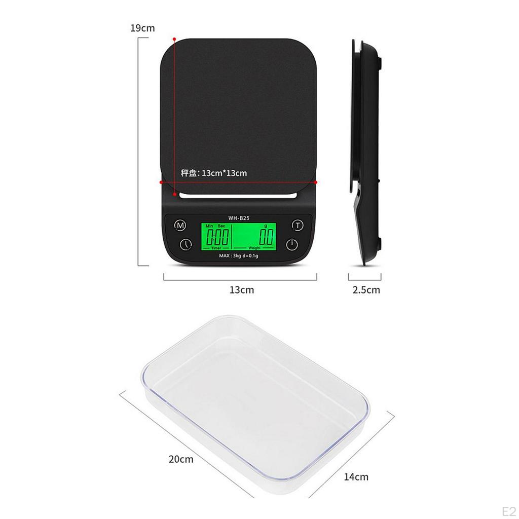 Scale Digital Kitchen Weight Grams Battery Powered for Coffee