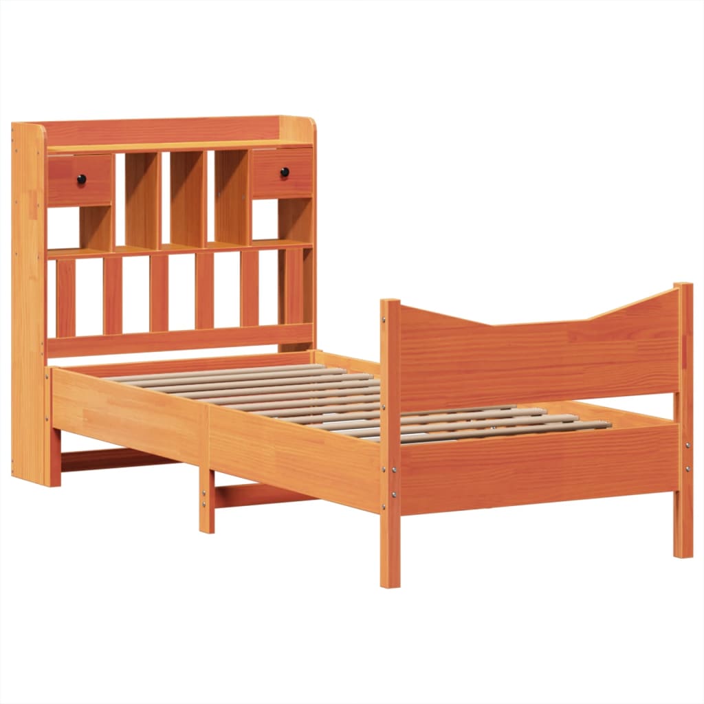 Solid Wood Bed without Mattress Wax Brown 75 x 190 cm Pine Wood