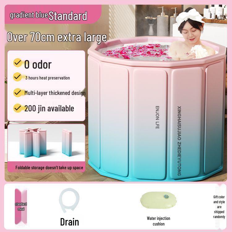 Collapsible Adult & Baby Bath Tub: Full Body Soak & Kiddie Pool 