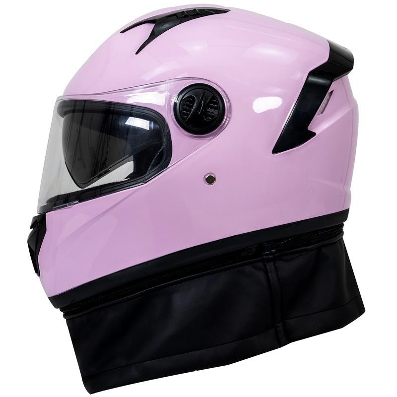 

Unisex Full Face Motorcycle Helmet with Dual Visors and Detachable Neck Gaiter for All Seasons Universal (Head Circumference 54-62)