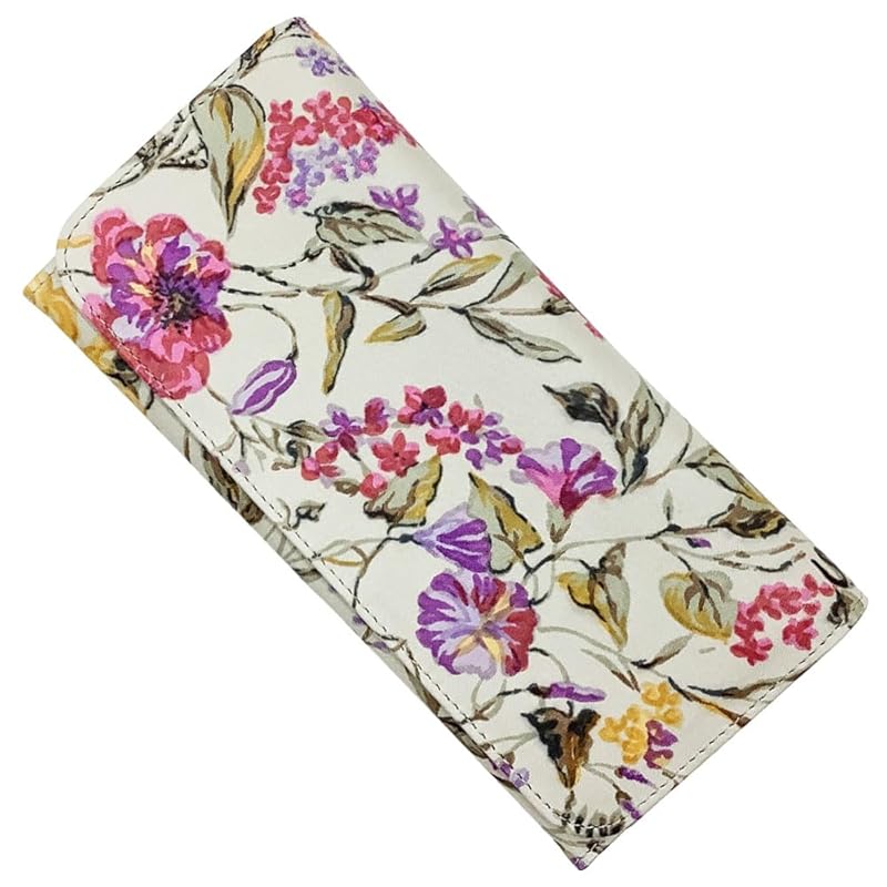 

[HARUBE] Kyoto Naniwaya compact Thin Kabuse tuft large capacity long wallet cowhide Yuzen dyeing functional ladies crafts # 81-152 Takafu (small