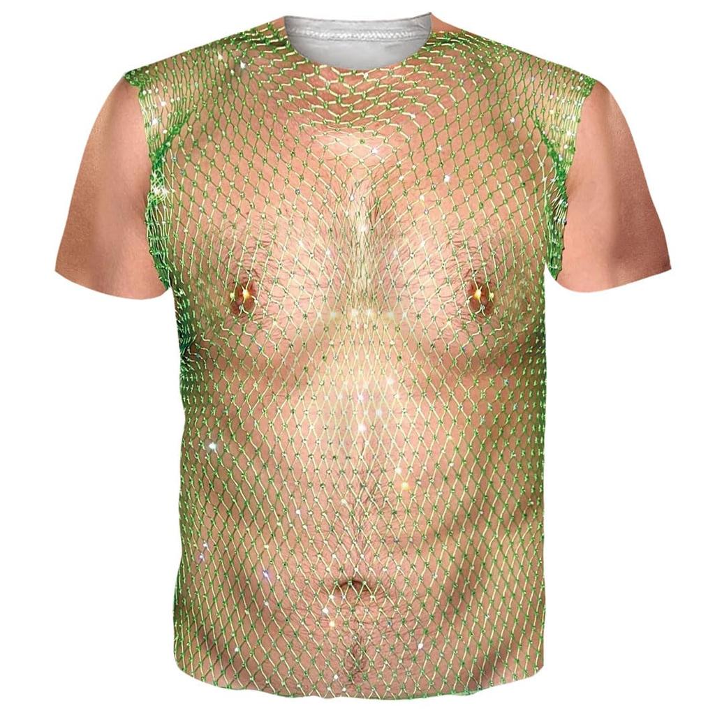 Morsom Muskel Julenisse Kostyme T-skjorter 3D-trykk Menn Kvinne T-skjorte Streetwear Oversized Harajuku Barn Topper Tees Klær