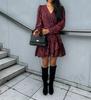 Diyun 2024 Autumn/Winter Elegant V-Neck Printed Women's A-Line Dress