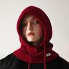 100% Australia Wool Balaclava Hat Winter Knitted Hooded Caps Outdoor Warm One-Piece Neck Collar Beanies Hats Bonnet For Women