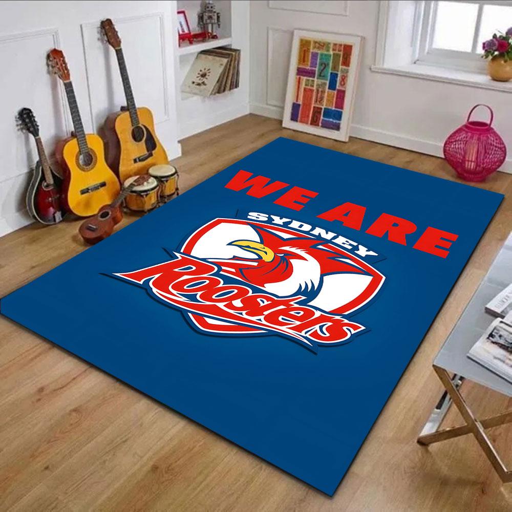 Sydney Roosters Pride Patterned carpet, non slip mat suitable for living room and bedroom sofas