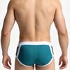 Heren Laag Uitgesneden Zwembroek Nylon Mesh Paneel Sneldrogend Elastische Contour Zakje Sexy Kleurblok Zwemkleding Voor Mannen