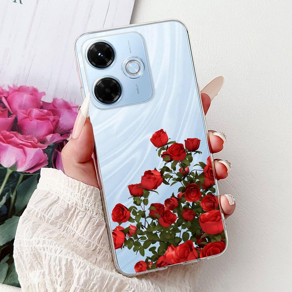 New For Xiaomi Redmi 13x 4G Case Cute Cartoon Panda Machine Flower TPU Soft Silicone Cover For Xiomi Redmi 13X Shockproof Bumper