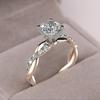 Fashion Luxury Cross Style Crystal Engagement Rings for Women AAA White Cubic Zirconia Ring Trendy Women Wedding Rings Jewelry