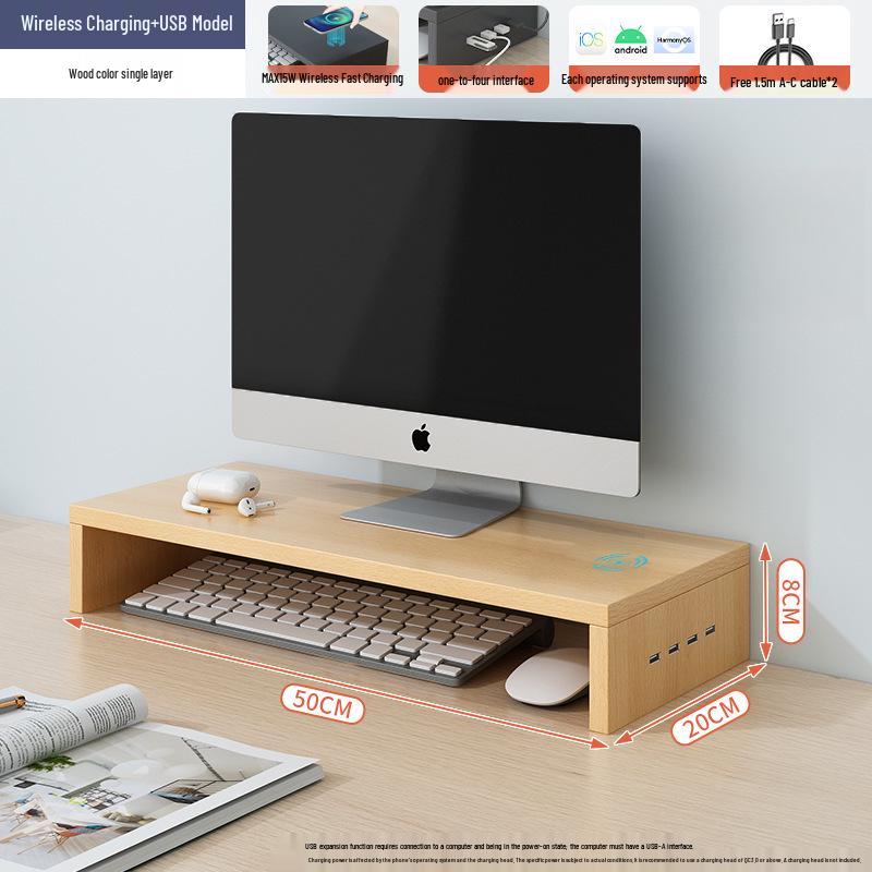 Desktop Monitor Stand and Laptop Riser with Office Storage
