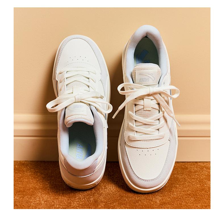 Anta Versatile Trendy Slip-Resistant Durable Low-Top Skate Shoes Women Sneakers White Gray Blue 922448018-1