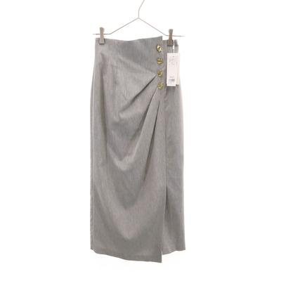 Unused FRAY I.D Long Length Tucked Drape Slit Straight Skirt Gray Women Used