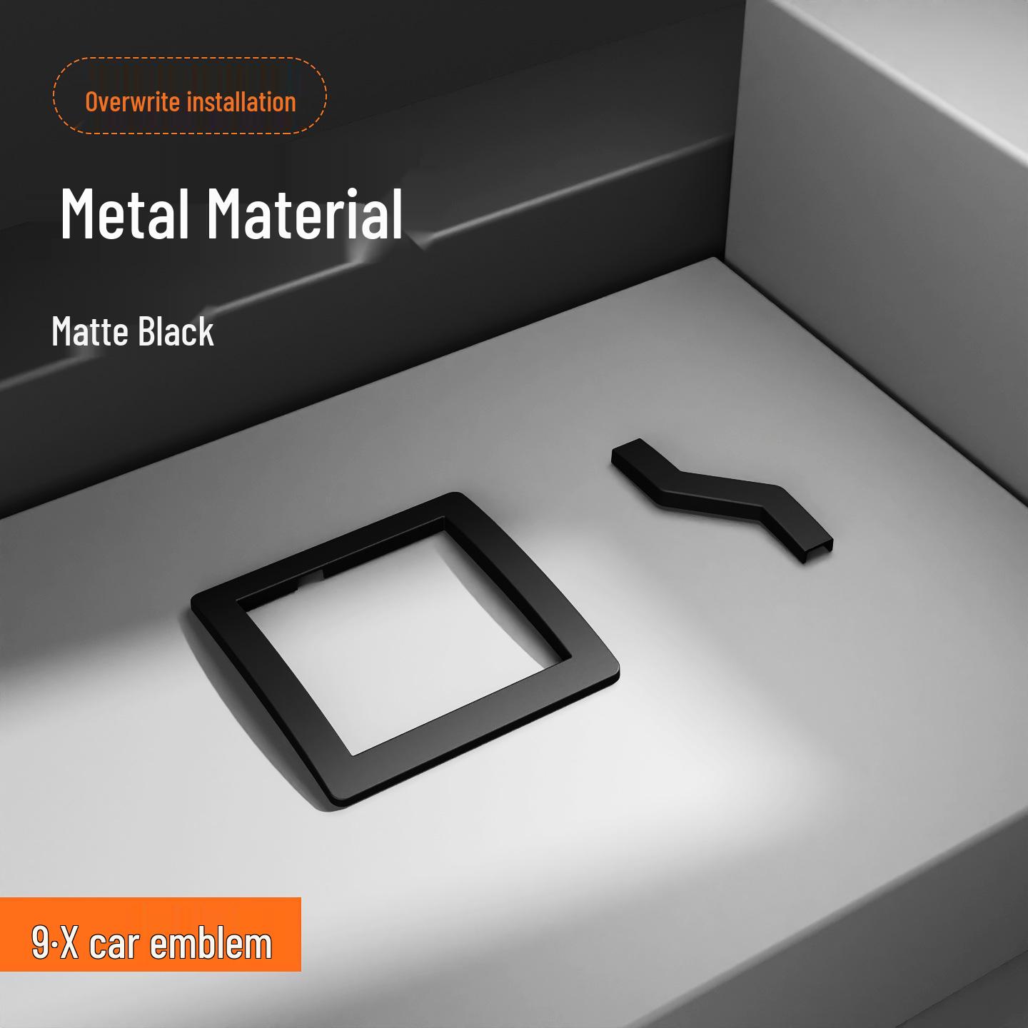 Black Decorative Covers for Zeekr 9X Car Logos - Front & Rear Metal Protection Accessories