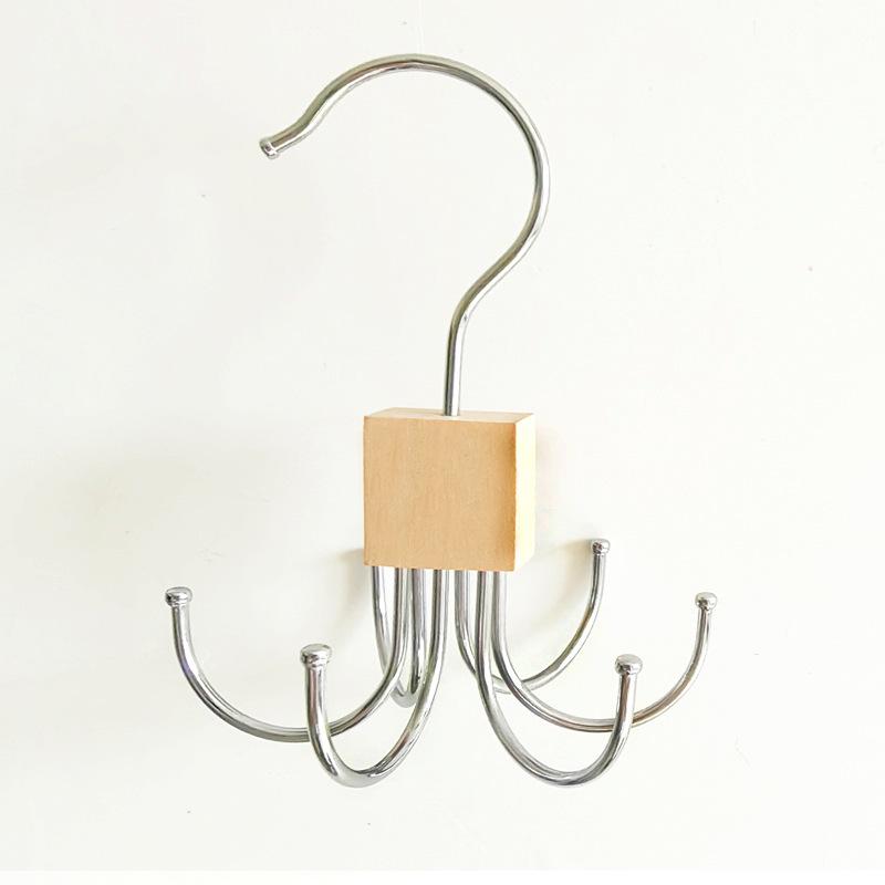 Multifunctional 6-Tier Pants Hanger with 8 Hooks & 10 Clips for Hats, Belts, and Underwear Storage