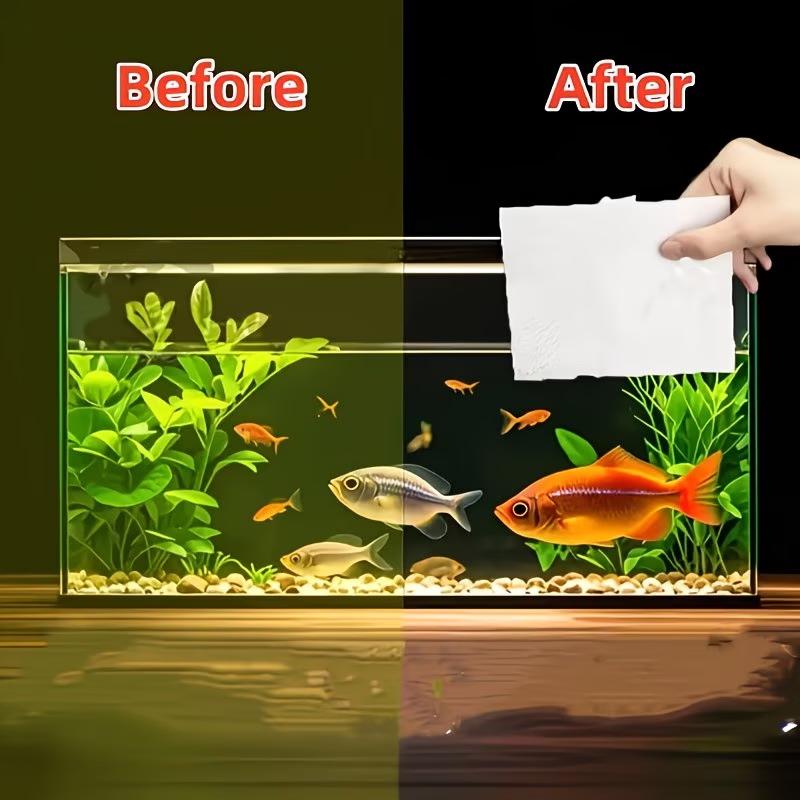 50/300Pcs Aquarium Color-Absorbing Sheets Filter Sheets Fish Tank Yellow-Absorbing Paper Pad , Water Purification Paper