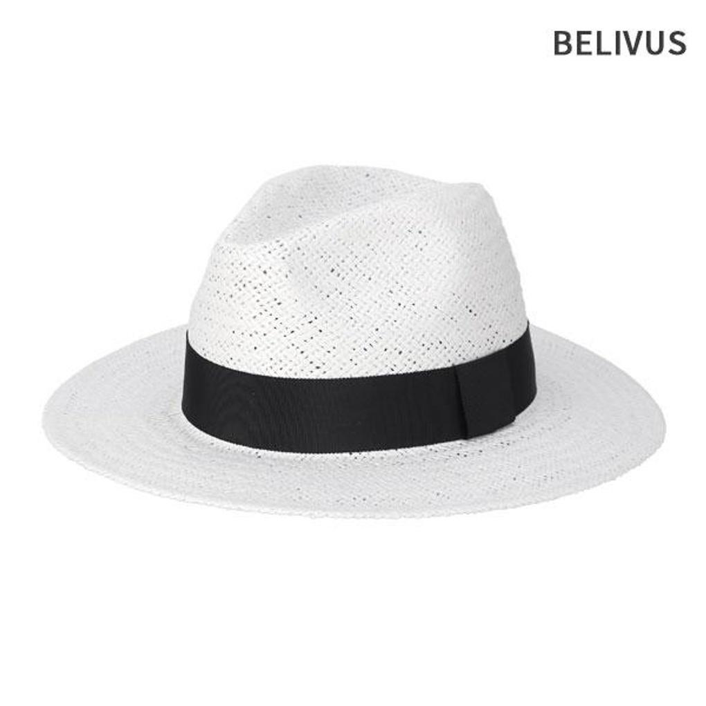 BELIVUS Men's Fedora BAN004 Summer Straw Brim Fedora