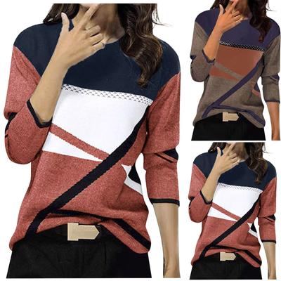 Womens Tops Dressy Casual Round-Neck Long Sleeve Shirts Print Casual Tunic Blouses Tops