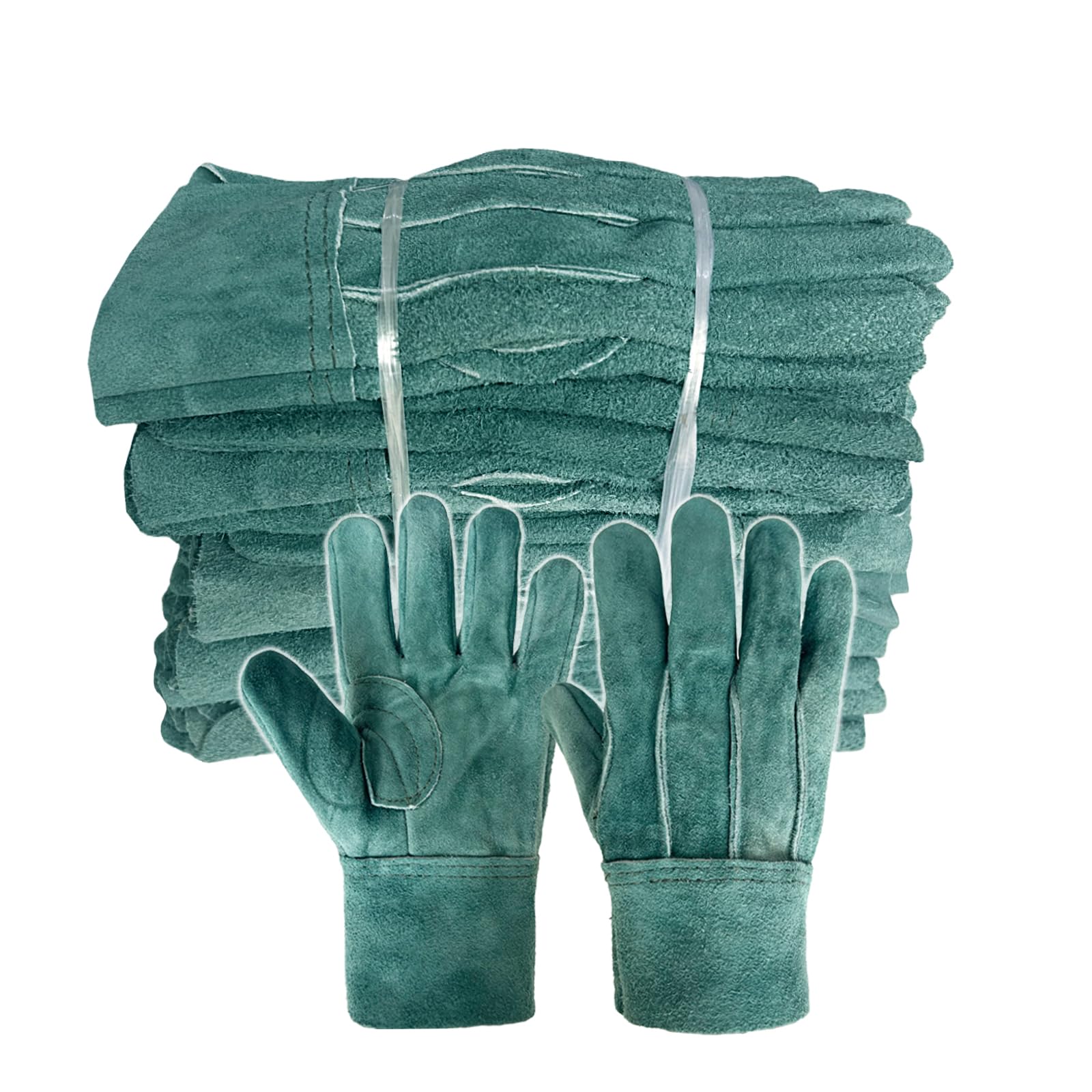 

[Kranis] Leather Work Gloves, 10 Pairs, Cowhide Split Leather, Oil-treated, for Welding, Repair, and Transport, Washable, Soft Leather Gloves [L]