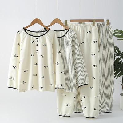 Set Pigiama Trapuntato in Cotone Air Cotton da Donna - Manica Lunga & Pantaloni, Caldo per Autunno/Inverno