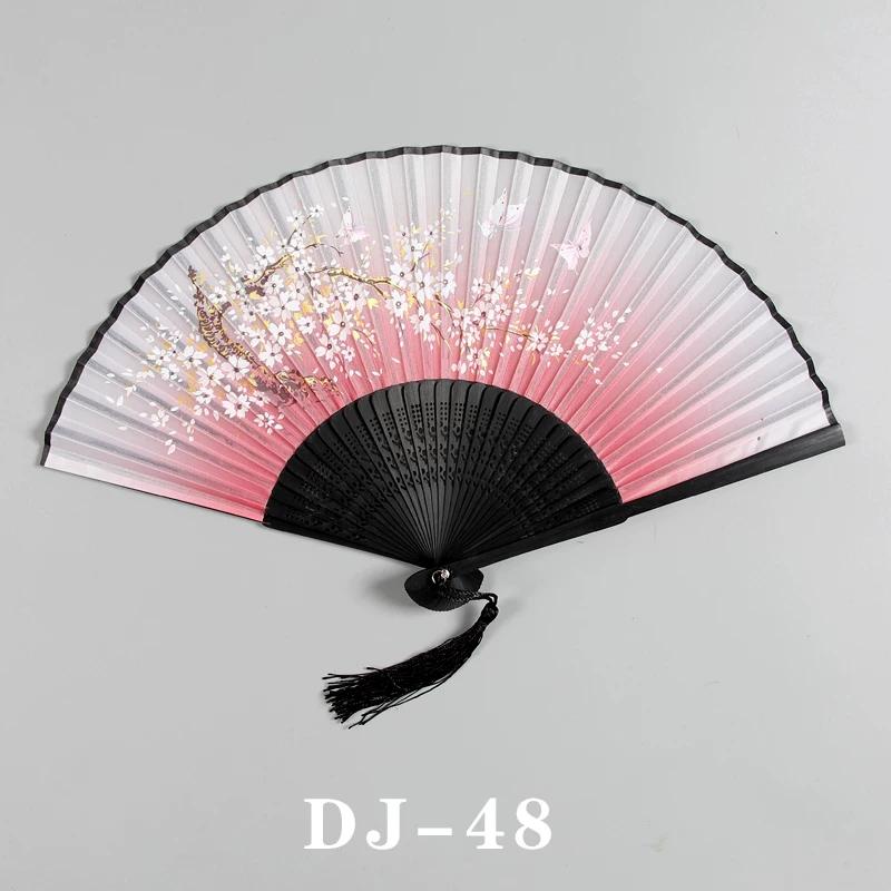 Elegant Fan Hall Retro Style Folding Fan Female Summer Japanese Style Portable Portable Tassel Small Folding Fan Chinese Style Han Costume Fan