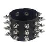 80s White Punk PU Leather Bracelet Bangle Goth Cuff Bracelet Gothic Rivet Buckle Wristband for Men Women Jewelry 2025