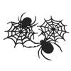 2 Set Black Spider Garland Home Decoration Thick Felt Spooky Hanging Spider Web Banner for Haunted Mansion Home Mantle