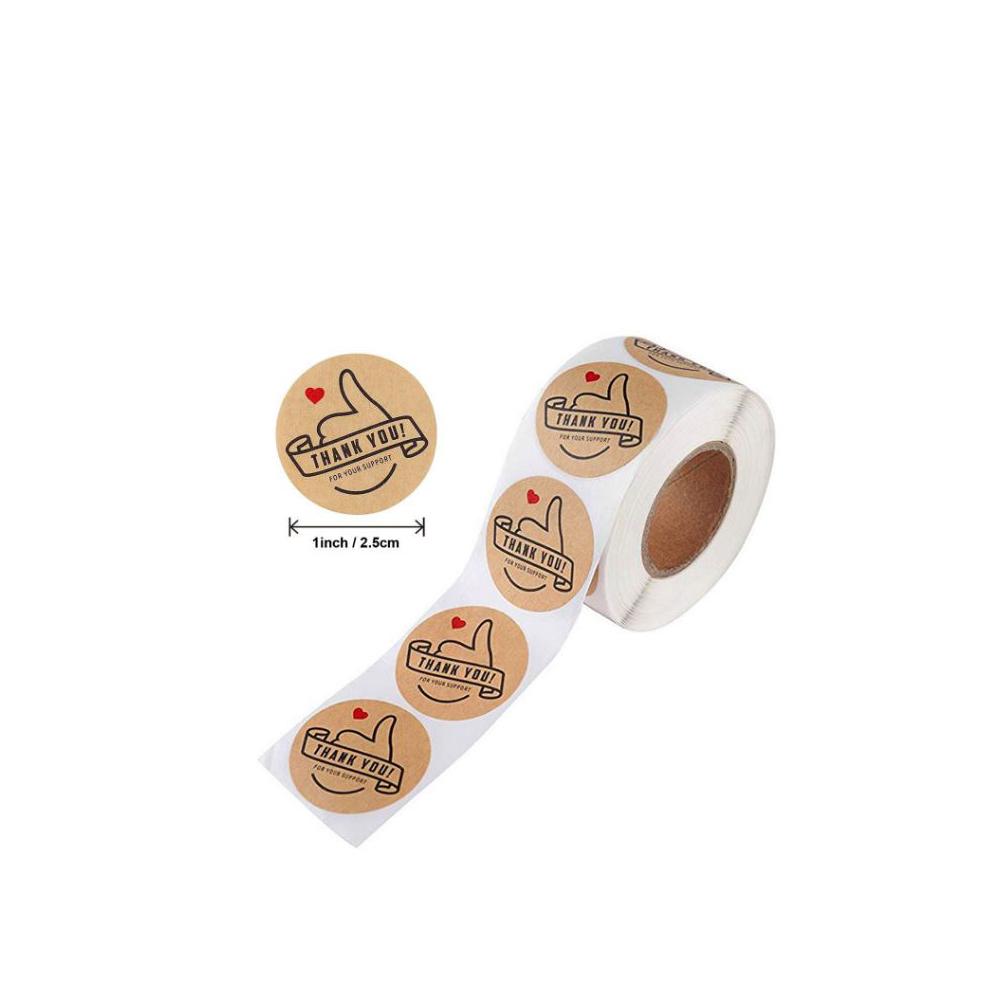 500pc Round Stickers Thank You Kraft Stickers 1 inch Wedding Pretty Gift Cards Envelope Sealing Label Stickers Stationery