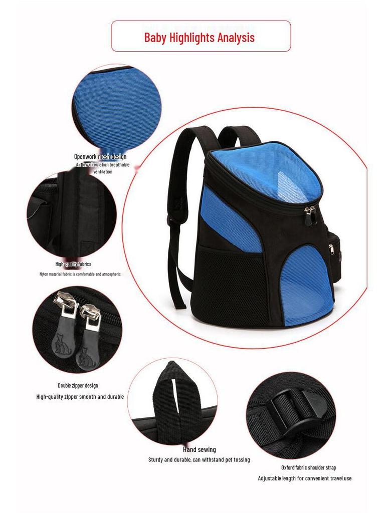 Breathable Foldable Pet Backpack for Small Dogs & Cats