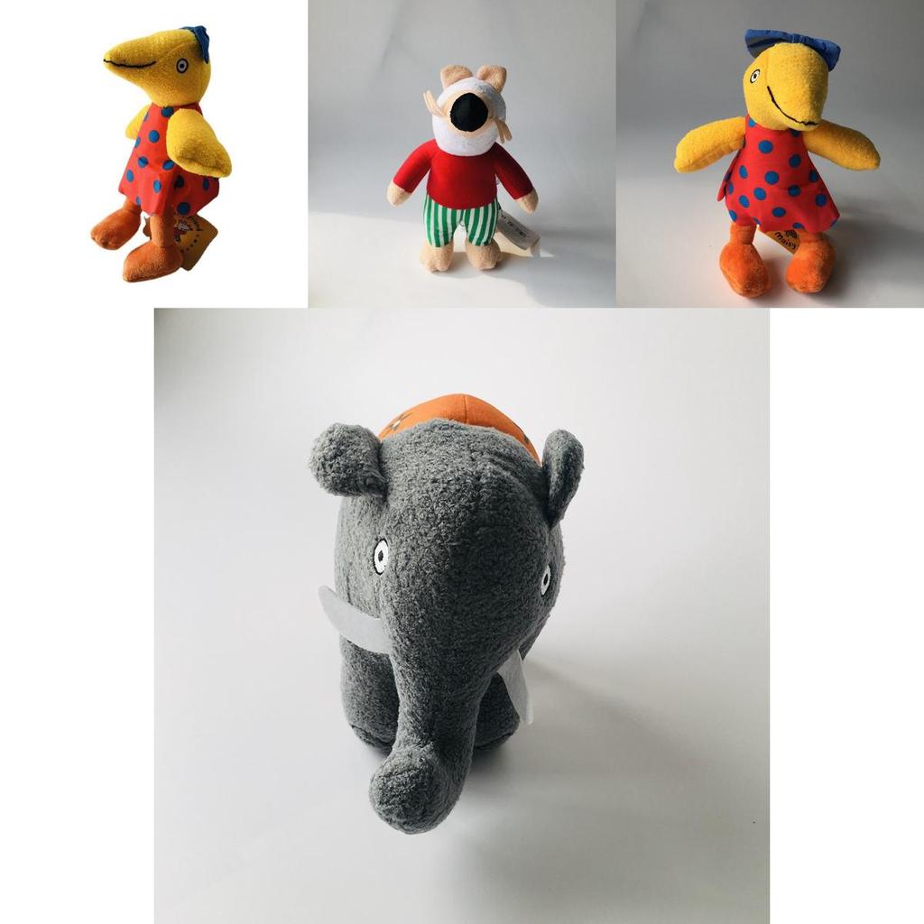 Set di peluche fatto a mano di Maisy Mouse con adorabile coccodrillo, elefante, scoiattolo e uccellino giallo per bambini e collezionisti