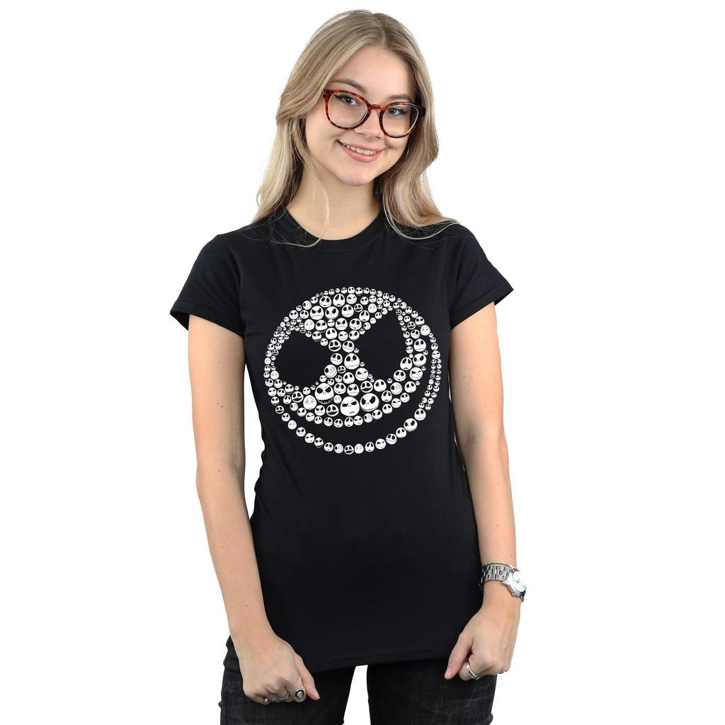 Disney Womens/Ladies Nightmare Before Christmas Jack Skull Collage Cotton T-Shirt
