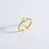 S925 Sterling Silver Opal Bead Ring - European & American Style Fashion Jewelry for Women
