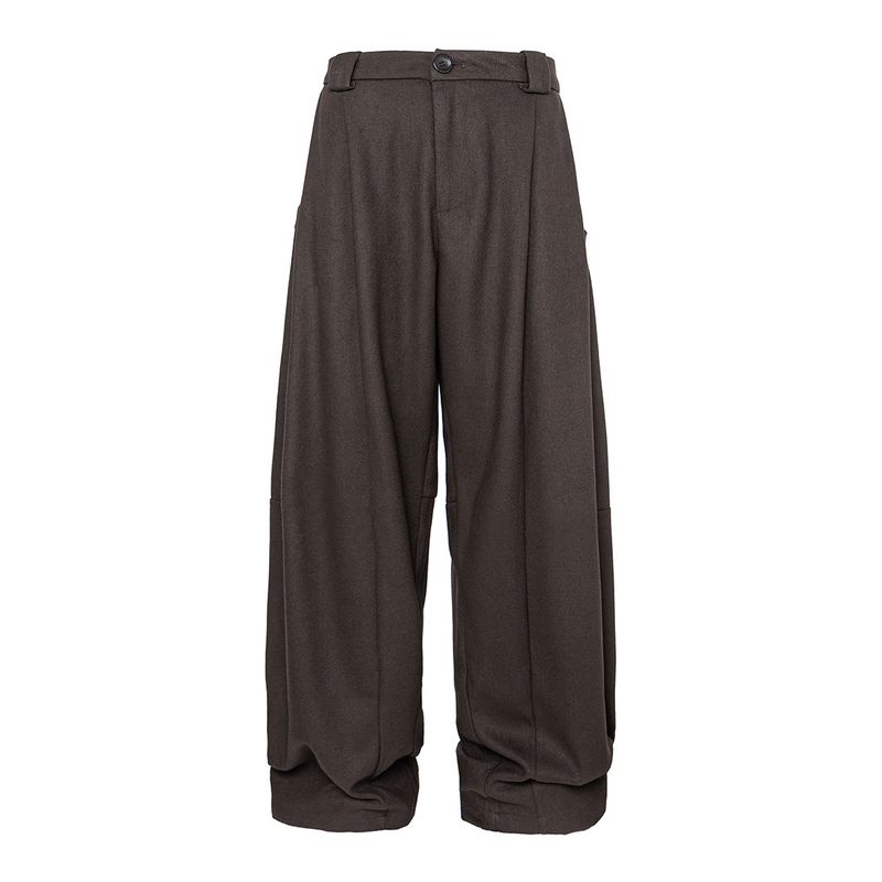 

Men s American-Style Cleanfit Heavyweight Pleated Wide-Leg Casual Pants, Unisex Design, Stylish Suit Pants Dark Curry S