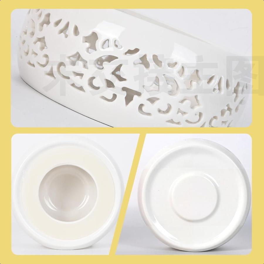 Teekannenwärmer Weiß Keramik Kerze Teewärmer Teekannenwärmer Basis für Tee Kaffee Milch Speisen Warmhalten Teezeremonie Zubehör