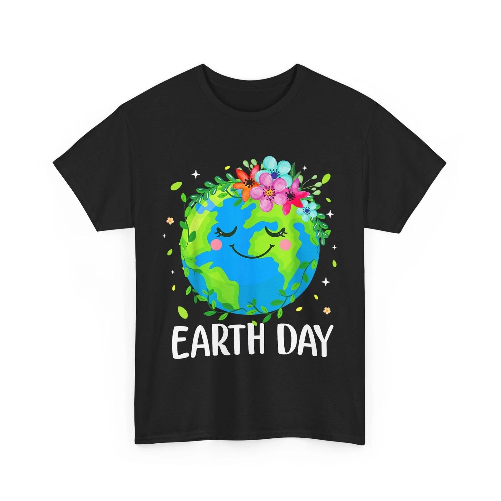 Earth Day T shirt, Happy Earth Day 2025 Earth with Flowers Women Men Shirt S