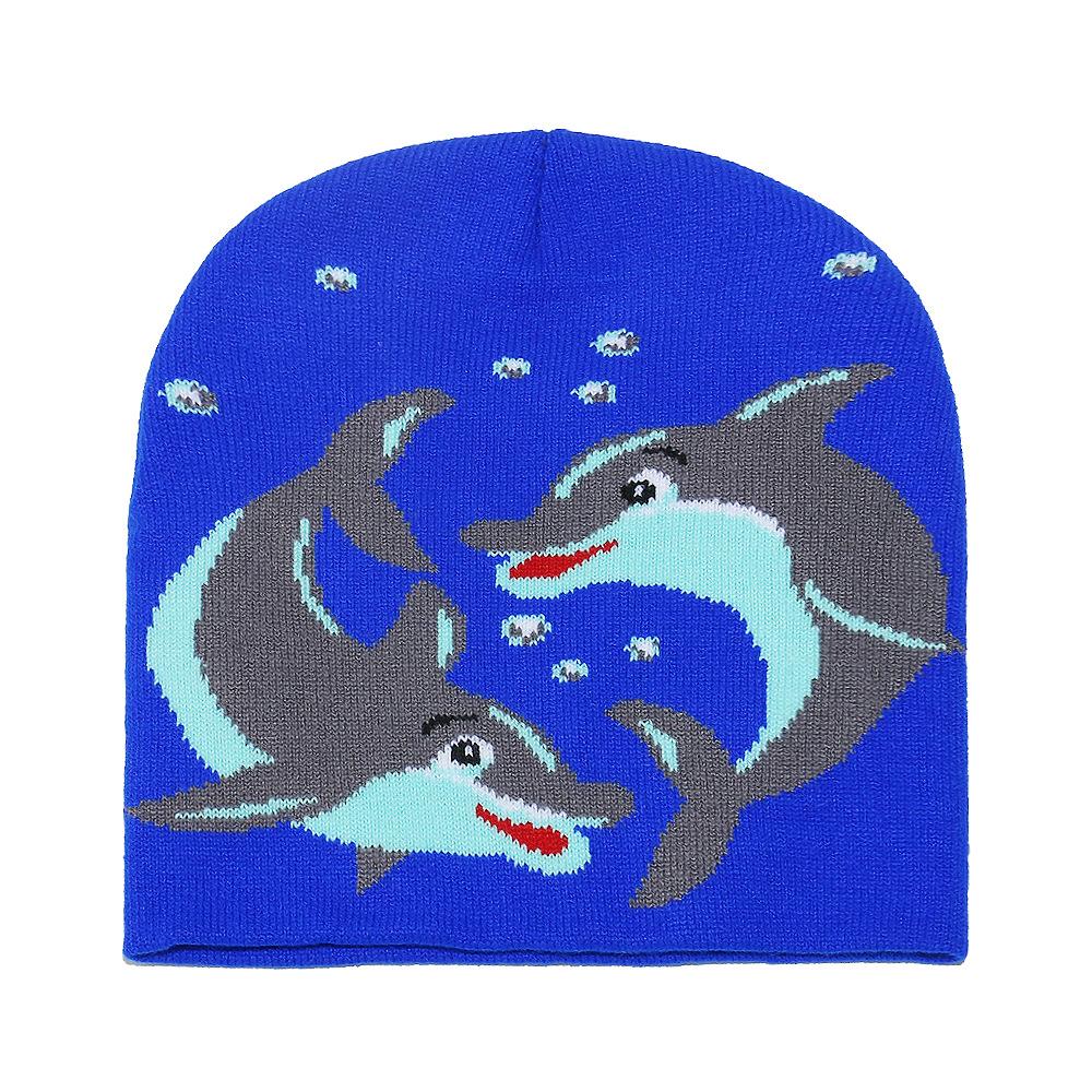 Beanie Cold Hat Female Winter Dolphin Wool Hat Cute Riding Knitted Pullover 2025
