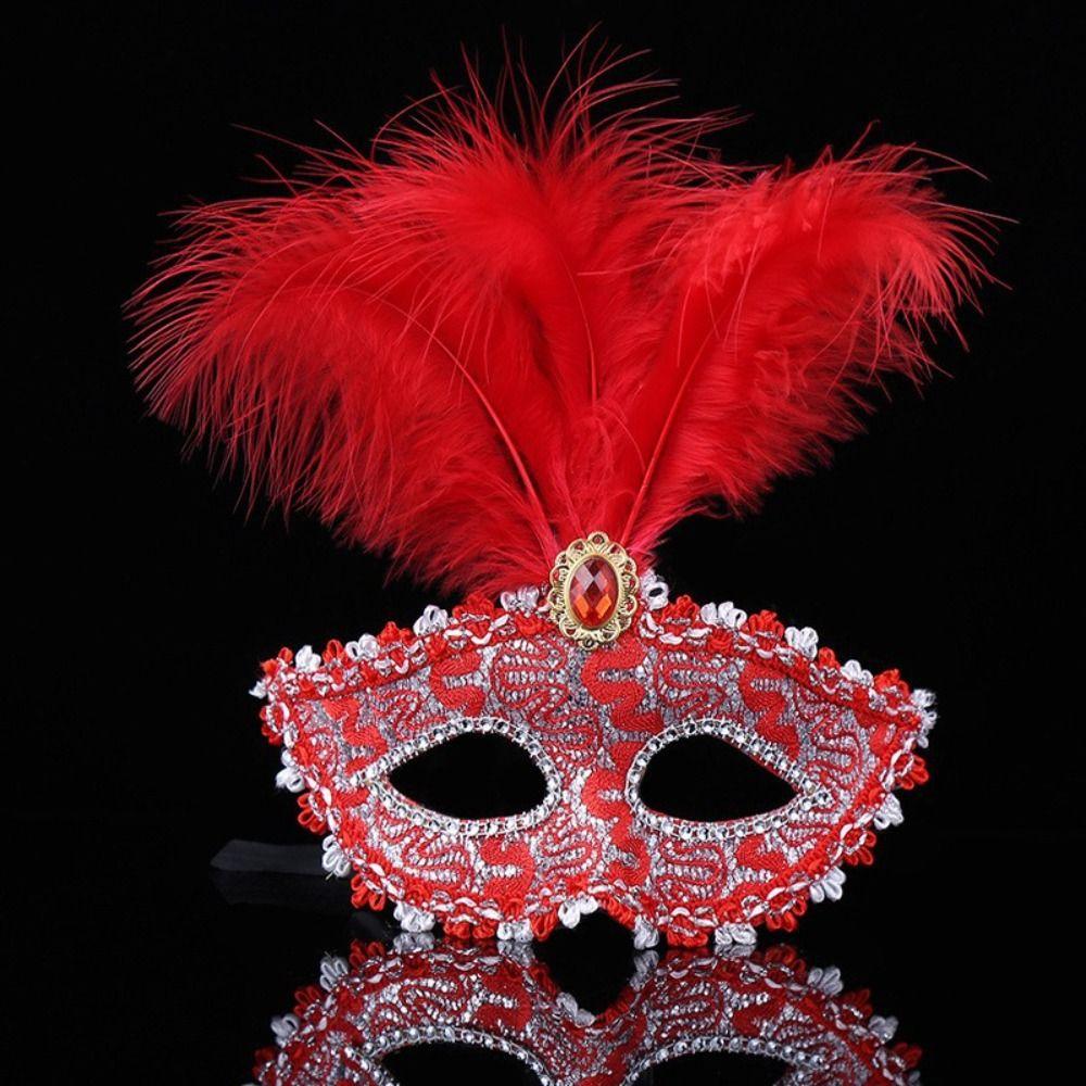 1Pcs Lace Half Face Mask Peacock Feathers Masquerade Mask Luxury Party Mask For Adult Child