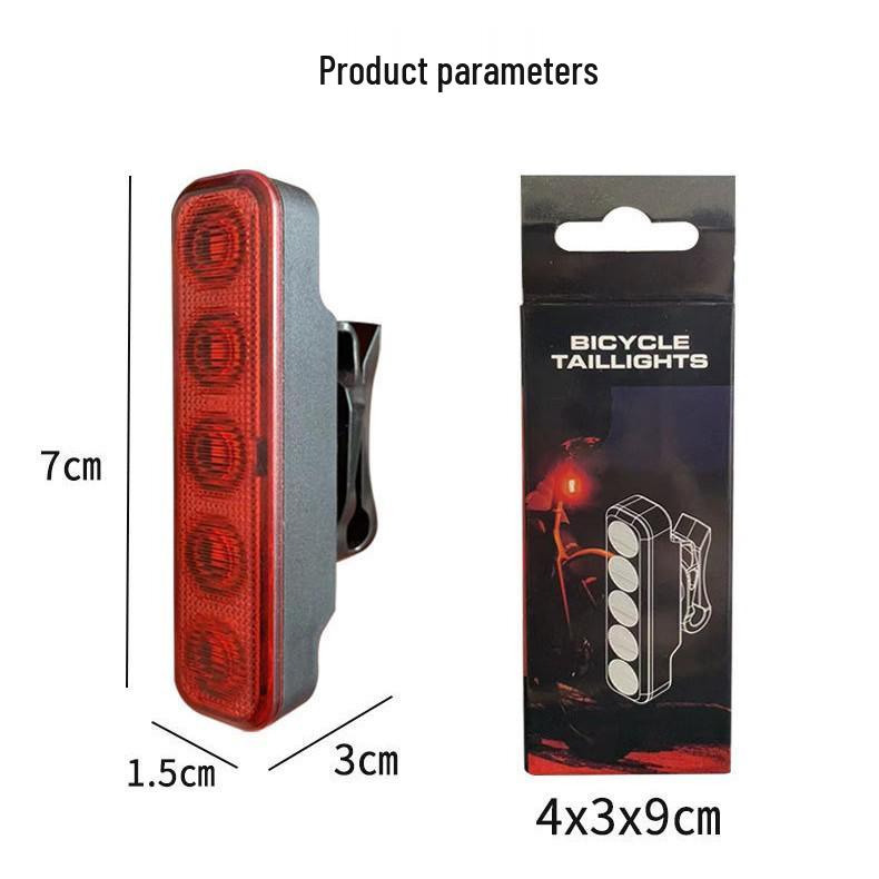 USB Rechargeable Bicycle LED Tail Light: High Brightness, Multi-Mode, Anti-Slip, Wear-Resistant, Portable Night Riding Warning Light.